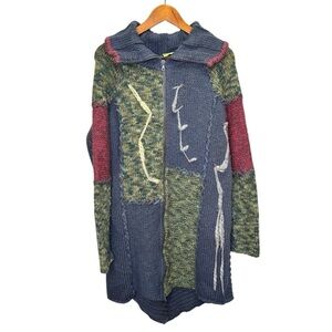 Save the Queen Chunky Knit Wool Mohair Blend Longline Cardigan Sweater Size XL